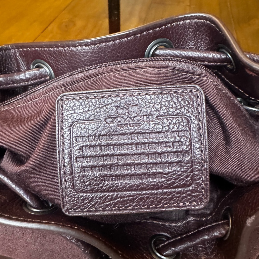 COACH Pristine Baby Mickie
Drawstring Shoulder Bag Suede - Picture 9 of 11